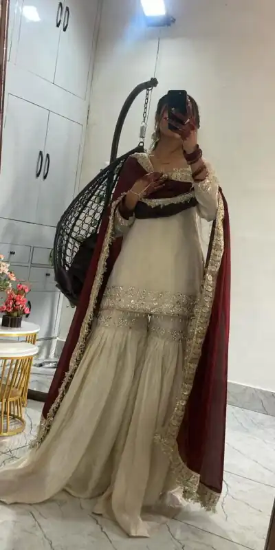 Cream Chinon Lace Embroidery Work Salwar Suit | Jump Suits, Salwar suit, Casual Suits, Creative suits, Designer Suits, Palazzo Suits, Party Wear Suits, Patiala Suits, Straight Suits