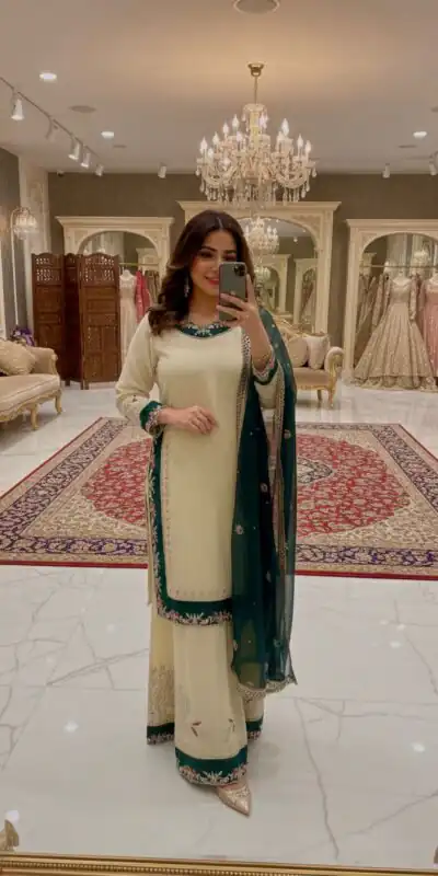 Cream Faux Georgette Sequence Hand Work Salwar Suit | Jump Suits, Salwar suit, Casual Suits, Creative suits, Designer Suits, Palazzo Suits, Party Wear Suits, Patiala Suits, Straight Suits