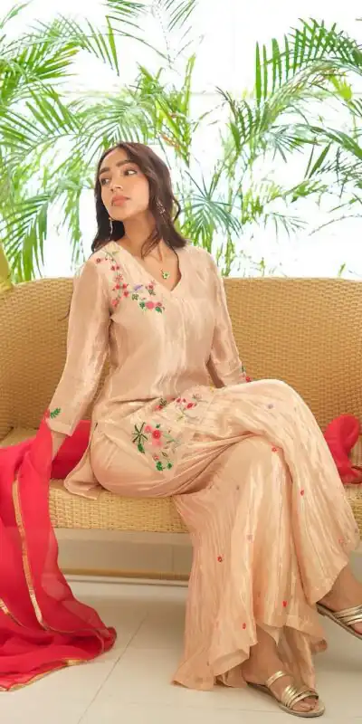 Cream Fendi With Embroidery Work Salwar Suit | Jump Suits, Salwar suit, Casual Suits, Creative suits, Designer Suits, Palazzo Suits, Party Wear Suits, Patiala Suits, Straight Suits