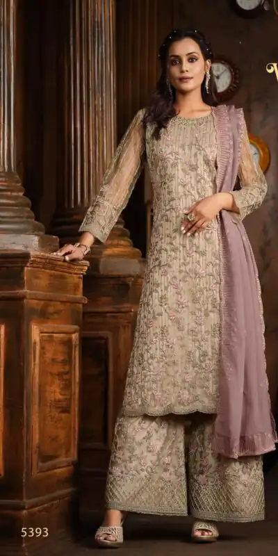 Cream Heavy Net Coding Sequence Embroidery Salwar Suit | Salwar suit, Casual Suits, Creative suits, Designer Suits, Palazzo Suits, Party Wear Suits, Patiala Suits, Straight Suits