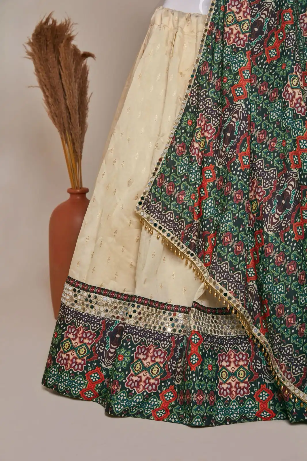 Cream Jaccard Silk Embroidery Printed Lehenga Choli | Lehenga, Bollywood Lehenga, Creative Lehenga, Designer Lehenga, Embroidered Lehenga, Party Wear Lehenga