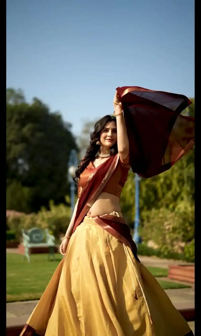 Cream Kanchipuram Zari Weaving Lehenga Choli | Lehenga, Bollywood Lehenga, Creative Lehenga, Designer Lehenga, Embroidered Lehenga, Party Wear Lehenga