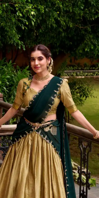 Cream Poly Cotton Embroidery Zari Work Lehenga Choli | Lehenga, Bollywood Lehenga, Creative Lehenga, Designer Lehenga, Embroidered Lehenga, Party Wear Lehenga