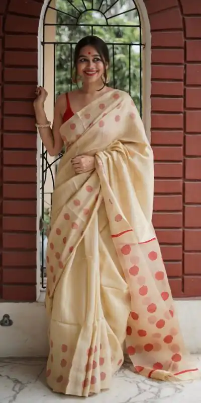 Cream Soft Lilan Weaving Work Saree | Sarees, Bollywood Sarees, Creative Sarees, Designer Sarees, Embroidered Sarees, Ethnic Saree, Modern Digital sarees, Party Wear Sarees