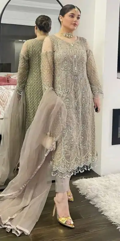Cream Soft Net Embroidery Sequences Dimond Work Fancy Lass Salwar Suit | Jump Suits, Salwar suit, Casual Suits, Creative suits, Designer Suits, Palazzo Suits, Party Wear Suits, Patiala Suits, Straight Suits