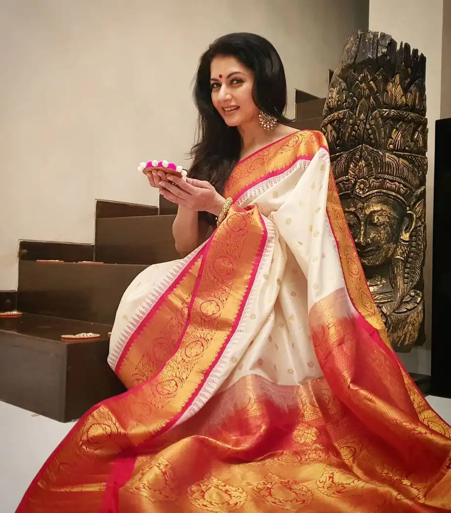 Cream Soft Silk Jacquard All Over Saree | Sarees, Bollywood Sarees, Creative Sarees, Designer Sarees, Embroidered Sarees, Ethnic Saree, Modern Digital sarees, Party Wear Sarees