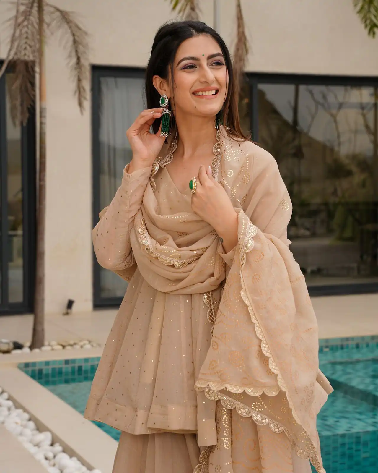 Cream Tabby Organza Lace Work Salwar Suit | Jump Suits, Salwar suit, Casual Suits, Creative suits, Designer Suits, Palazzo Suits, Party Wear Suits, Patiala Suits, Straight Suits
