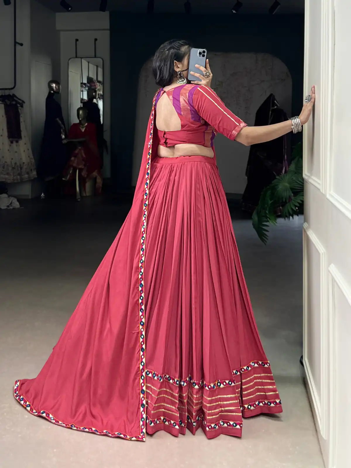 Dark Pink Rayon Mirror Gamthi Work Lehenga Choli | Lehenga, Bollywood Lehenga, Creative Lehenga, Designer Lehenga, Embroidered Lehenga, Party Wear Lehenga