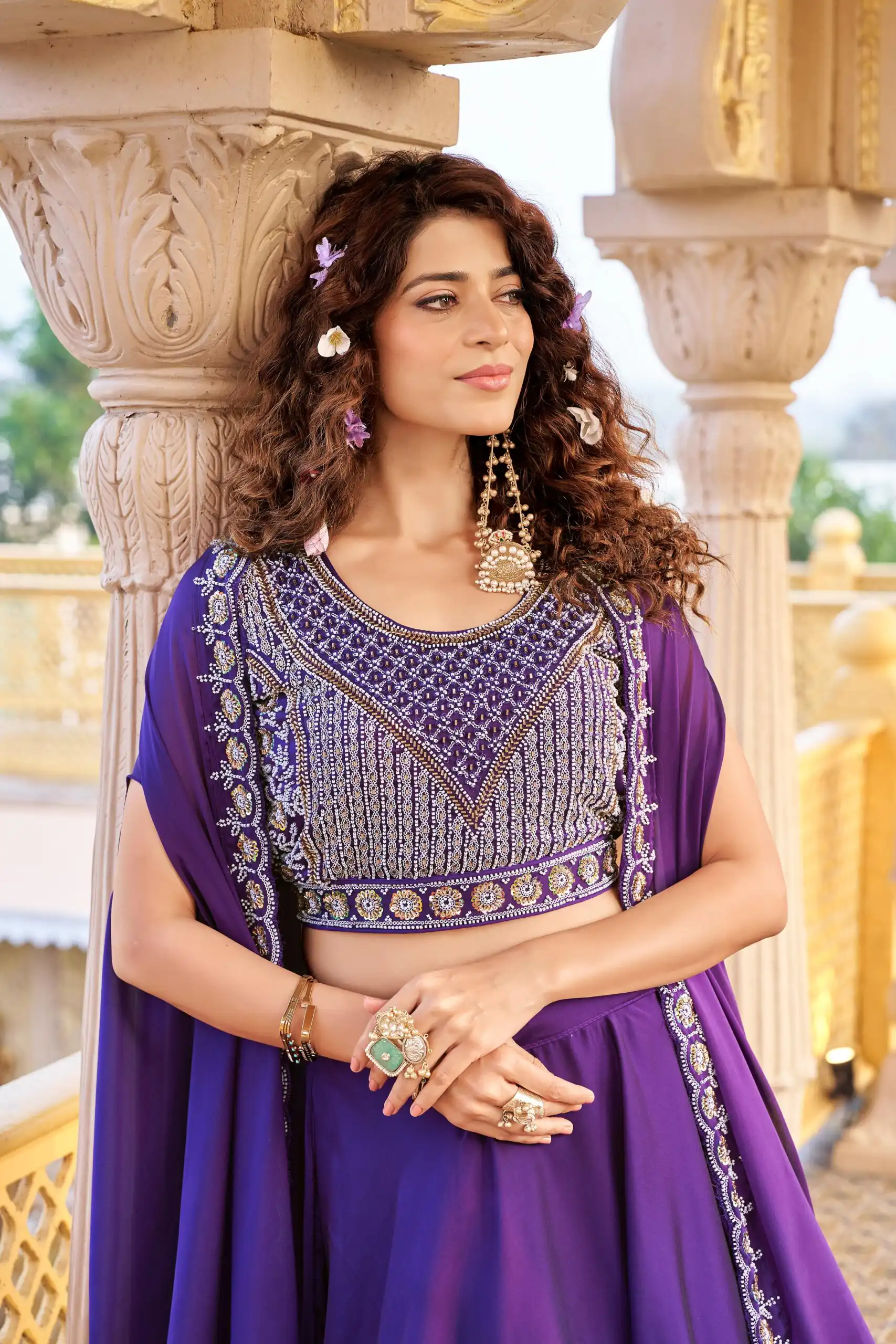 Dark Purple Rangoli Silk Embroidery Work Lehenga Choli | Lehenga, Bollywood Lehenga, Creative Lehenga, Designer Lehenga, Embroidered Lehenga, Party Wear Lehenga