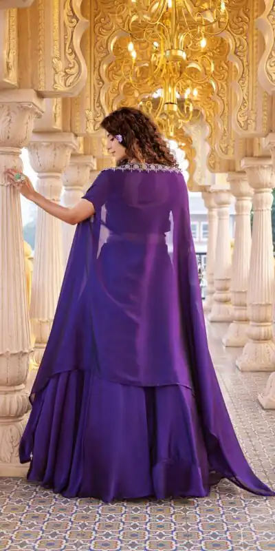 Dark Purple Rangoli Silk Embroidery Work Lehenga Choli | Lehenga, Bollywood Lehenga, Creative Lehenga, Designer Lehenga, Embroidered Lehenga, Party Wear Lehenga