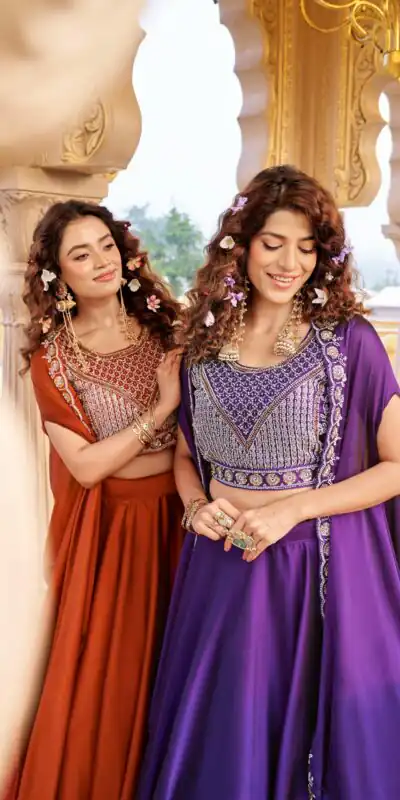 Dark Purple Rangoli Silk Embroidery Work Lehenga Choli | Lehenga, Bollywood Lehenga, Creative Lehenga, Designer Lehenga, Embroidered Lehenga, Party Wear Lehenga