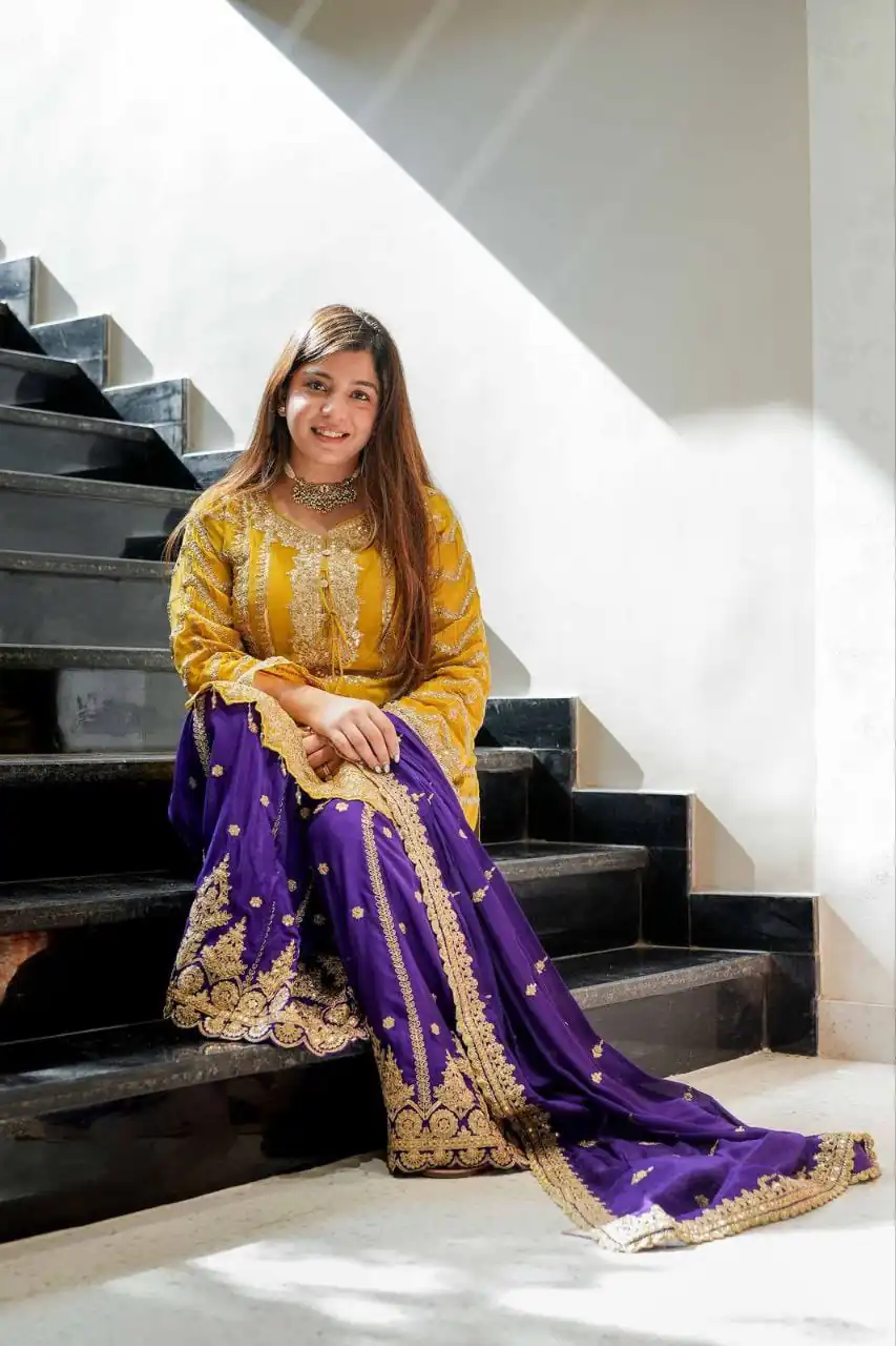 Darling Yellow Chinon Silk Embroider Work Salwar Suit | Jump Suits, Salwar suit, Casual Suits, Creative suits, Designer Suits, Palazzo Suits, Party Wear Suits, Patiala Suits, Straight Suits