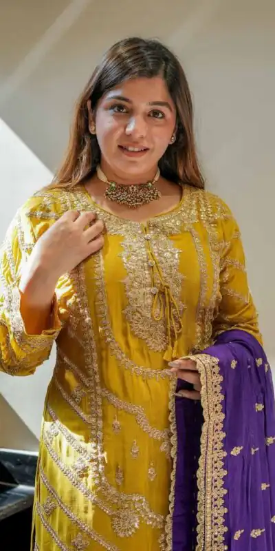 Darling Yellow Chinon Silk Embroider Work Salwar Suit | Jump Suits, Salwar suit, Casual Suits, Creative suits, Designer Suits, Palazzo Suits, Party Wear Suits, Patiala Suits, Straight Suits