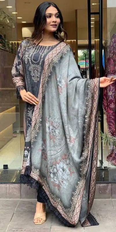 Elegant Black Maslin Digital Prints Salwar Suit | Jump Suits, Salwar suit, Casual Suits, Creative suits, Designer Suits, Palazzo Suits, Party Wear Suits, Patiala Suits, Straight Suits