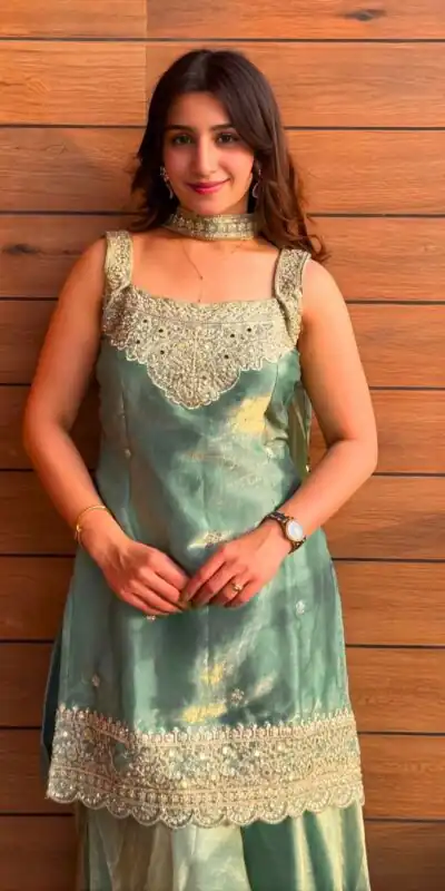 NF 1284 Green Fandy Silk Salwar Suit with Embroidery Work. Wedding, Party, Festive, Events Now at just ₹1999. Delivery 4-6 Working Days. Shop now. | Jump Suits, Salwar suit, Casual Suits, Creative suits, Designer Suits, Palazzo Suits, Party Wear Suits, Patiala Suits, Straight Suits