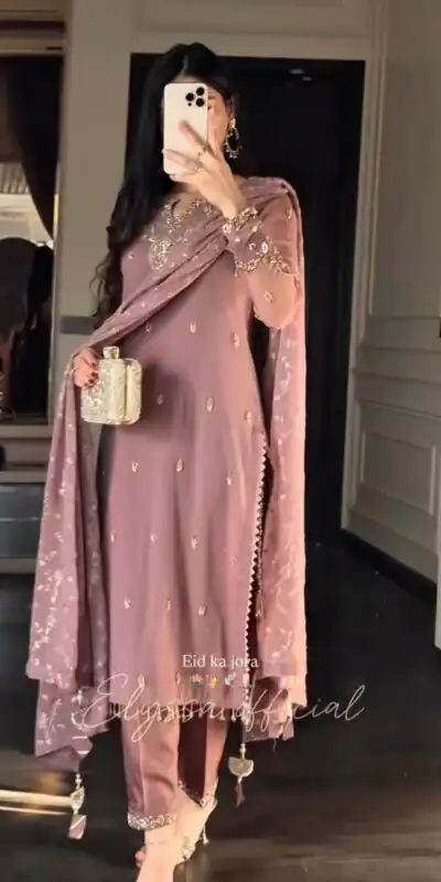 Elegant Onion Georgette Embroider Work Salwar Suit | Jump Suits, Salwar suit, Casual Suits, Creative suits, Designer Suits, Palazzo Suits, Party Wear Suits, Patiala Suits, Straight Suits