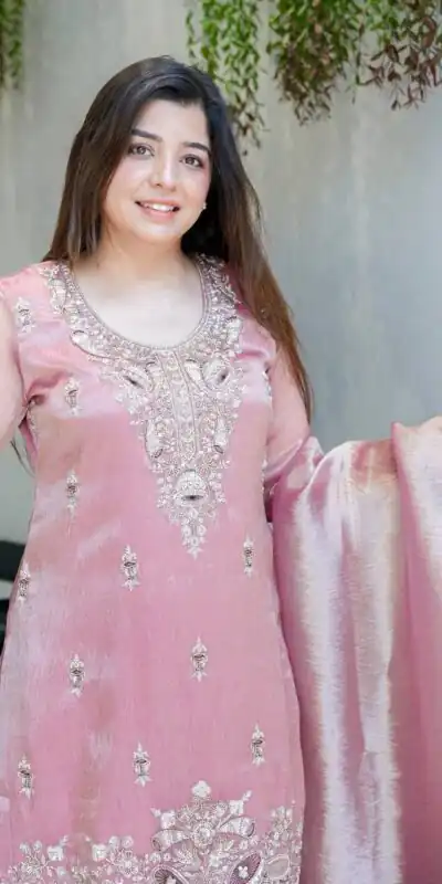 DC 114 Pink Fandy Satin Salwar Suit with Embroidery Work & Lace Work. Exclusive Offer ₹1899. Delivery 4-6 Working Days. Shop now. | Jump Suits, Salwar suit, Casual Suits, Creative suits, Designer Suits, Palazzo Suits, Party Wear Suits, Patiala Suits, Straight Suits