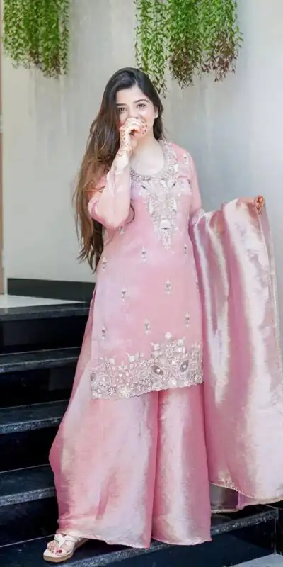 DC 114 Pink Fandy Satin Salwar Suit with Embroidery Work & Lace Work. Exclusive Offer ₹1899. Delivery 4-6 Working Days. Shop now. | Jump Suits, Salwar suit, Casual Suits, Creative suits, Designer Suits, Palazzo Suits, Party Wear Suits, Patiala Suits, Straight Suits