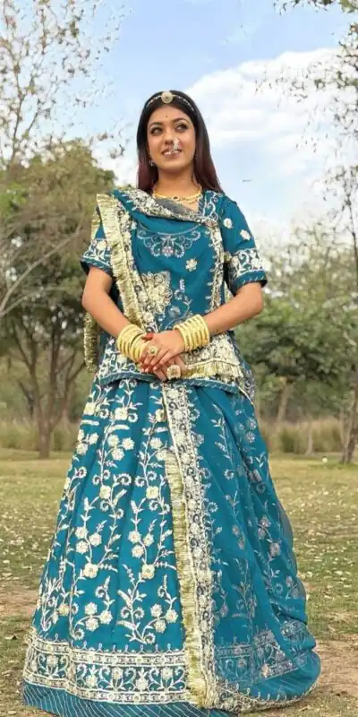 Firozi Fox Georgette Embroidery Work Lehenga Choli | Lehenga, Bollywood Lehenga, Creative Lehenga, Designer Lehenga, Embroidered Lehenga, Party Wear Lehenga