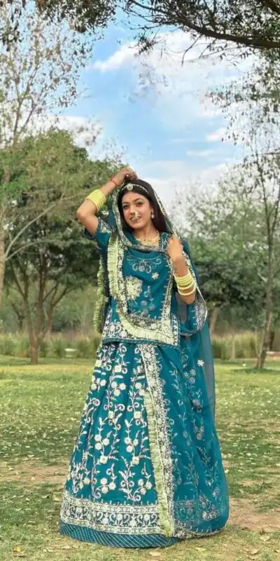 Firozi Fox Georgette Embroidery Work Lehenga Choli | Lehenga, Bollywood Lehenga, Creative Lehenga, Designer Lehenga, Embroidered Lehenga, Party Wear Lehenga