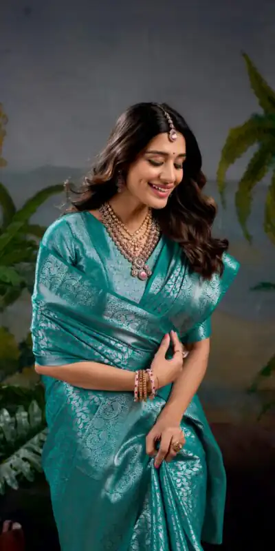 Firozi Kanjivaram Weaving Saree | Sarees, Bollywood Sarees, Creative Sarees, Designer Sarees, Embroidered Sarees, Ethnic Saree, Modern Digital sarees, Party Wear Sarees