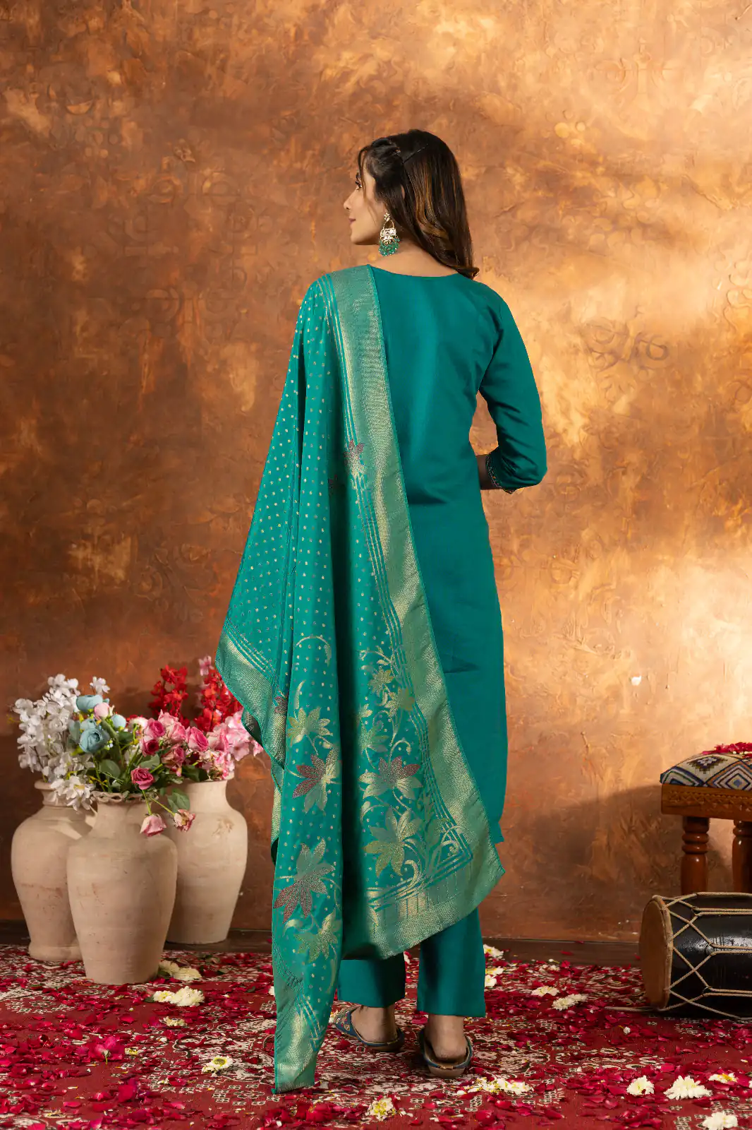 Firozi Marina Silk Embroidery Work Salwar Suit | Jump Suits, Salwar suit, Casual Suits, Creative suits, Designer Suits, Palazzo Suits, Party Wear Suits, Patiala Suits, Straight Suits
