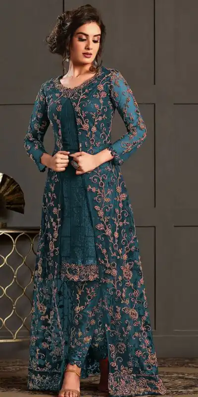 Firozi Net Stone Work Salwar Suit | Jump Suits, Salwar suit, Casual Suits, Creative suits, Designer Suits, Palazzo Suits, Party Wear Suits, Patiala Suits, Straight Suits
