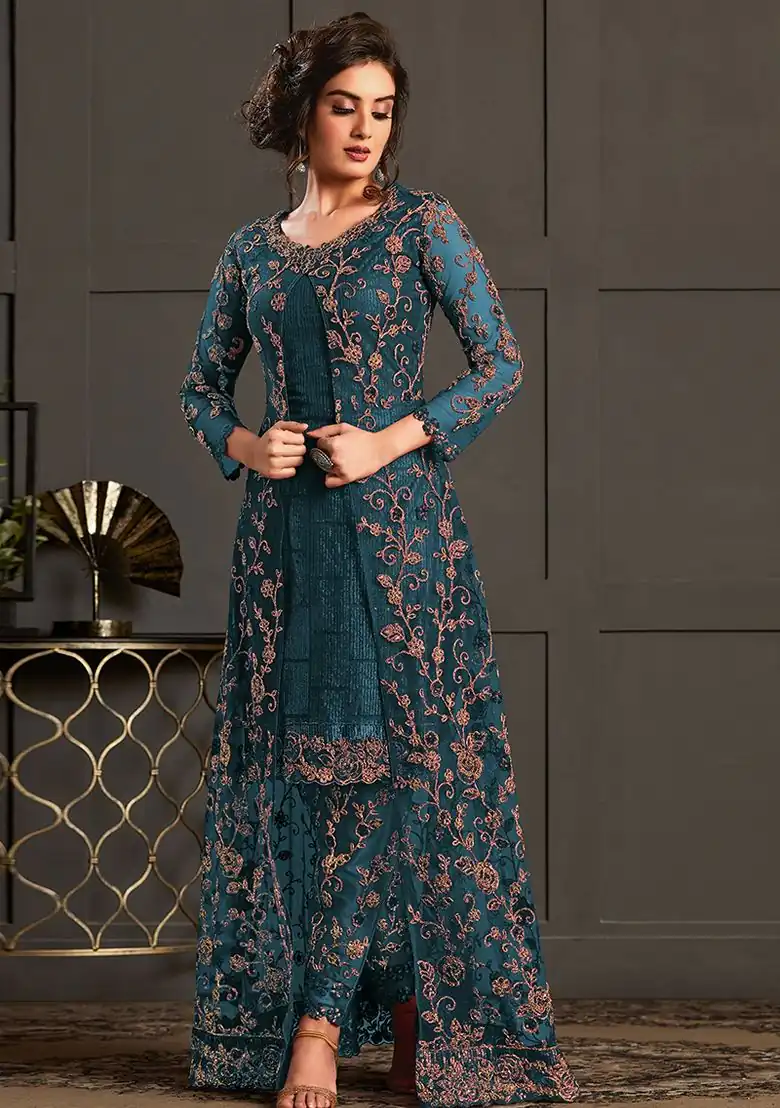 Firozi Net Stone Work Salwar Suit | Jump Suits, Salwar suit, Casual Suits, Creative suits, Designer Suits, Palazzo Suits, Party Wear Suits, Patiala Suits, Straight Suits