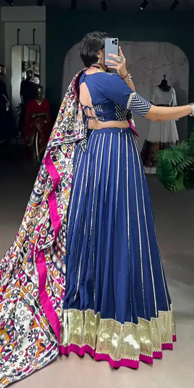 Firozi Pure Chanderi Zari Work Gotta Patti Lehenga Choli | Lehenga, Bollywood Lehenga, Creative Lehenga, Designer Lehenga, Embroidered Lehenga, Party Wear Lehenga