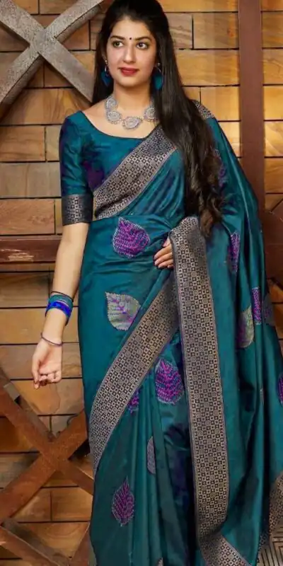Firozi Soft Lichi Silk Saree | Sarees, Bollywood Sarees, Creative Sarees, Designer Sarees, Embroidered Sarees, Ethnic Saree, Modern Digital sarees, Party Wear Sarees