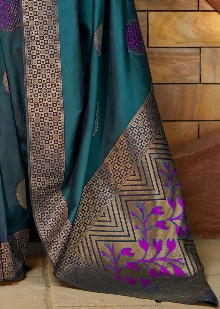 Firozi Soft Lichi Silk Saree | Sarees, Bollywood Sarees, Creative Sarees, Designer Sarees, Embroidered Sarees, Ethnic Saree, Modern Digital sarees, Party Wear Sarees