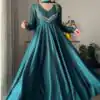 Firozi Star Georgette Embroidery Lace Work Gown | Gowns, Bollywood Gowns, Creative Gowns, Designer Gowns, Embroidered Gowns, Party Wear Gowns