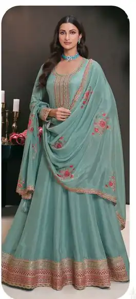 Firozi Vichitra Embroidery Zari Work Salwar Suit | Jump Suits, Salwar suit, Casual Suits, Creative suits, Designer Suits, Palazzo Suits, Party Wear Suits, Patiala Suits, Straight Suits