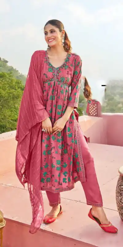 Gajari Rayon Alia Cut With Embroidery Work Kurti | Kurti, Bollywood Kurti, Creative Kurtis, Designer Kurti, Party Wear Kurti, Selfie Kurti