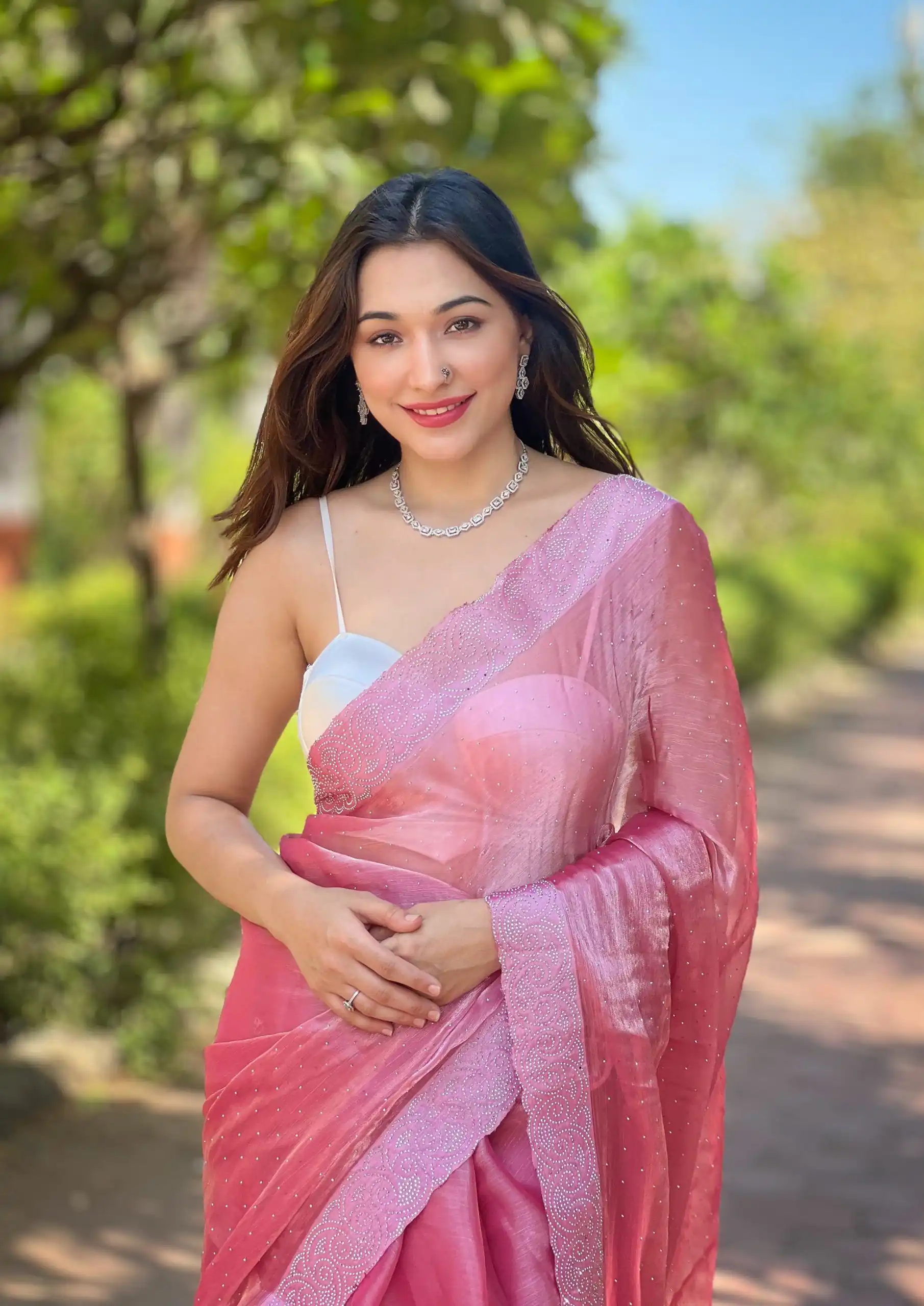 Gajari Silk Diamond Sequins Saree | Sarees, Bollywood Sarees, Creative Sarees, Designer Sarees, Embroidered Sarees, Ethnic Saree, Modern Digital sarees, Party Wear Sarees