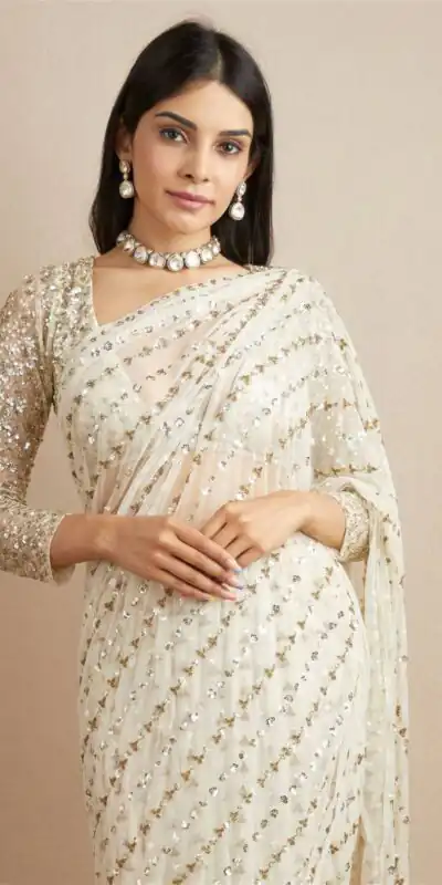 Gold Fox Georgette Embroidery Work Saree | Gowns, Bollywood Gowns, Creative Gowns, Designer Gowns, Embroidered Gowns, Party Wear Gowns, Sarees, Bollywood Sarees, Creative Sarees, Designer Sarees, Embroidered Sarees, Ethnic Saree, Modern Digital sarees, Party Wear Sarees