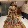 Golden Georgette Embroidered Sequins Lehenga Choli | Lehenga, Bollywood Lehenga, Creative Lehenga, Designer Lehenga, Embroidered Lehenga, Party Wear Lehenga
