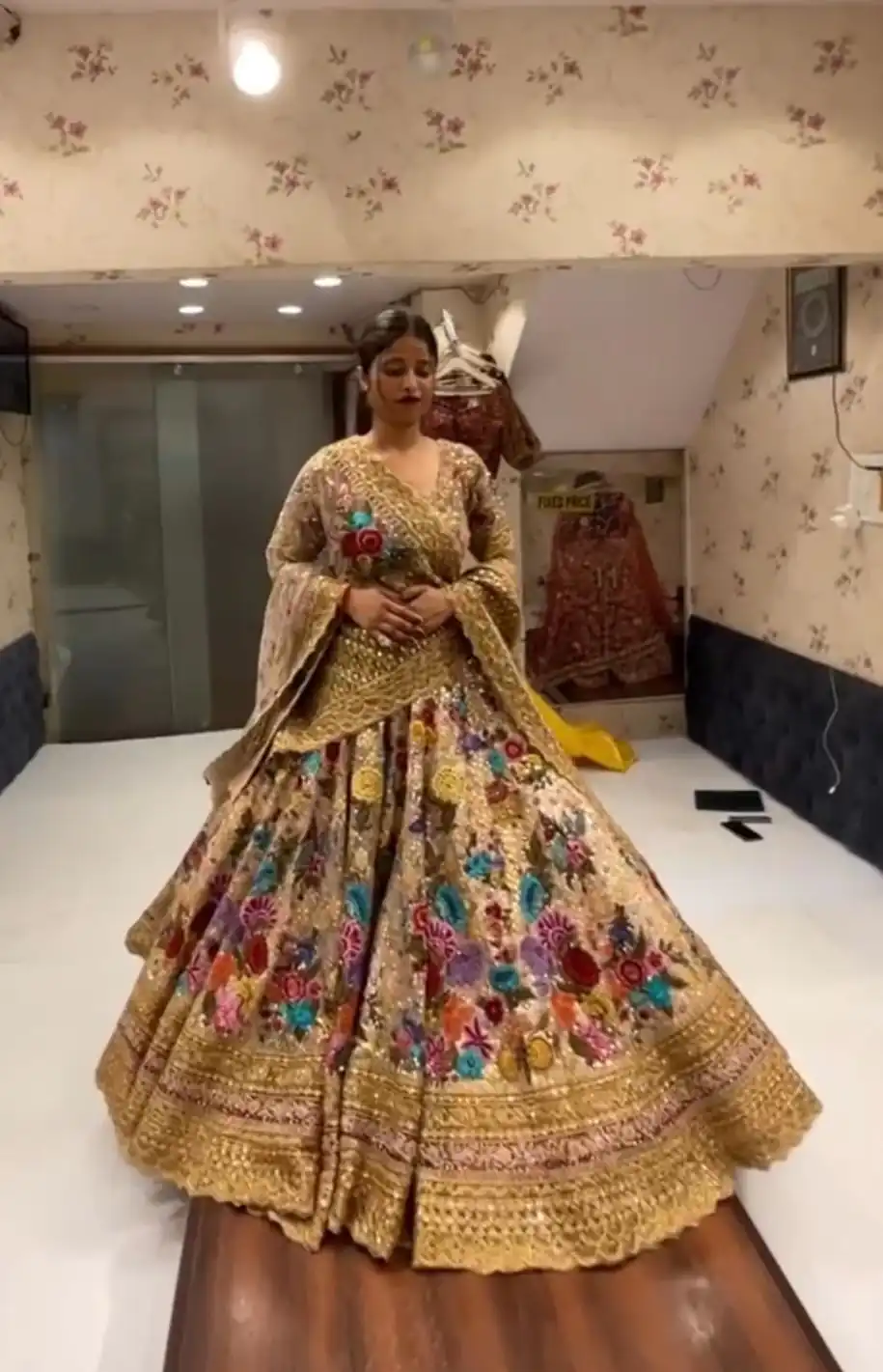 Golden Georgette Embroidered Sequins Lehenga Choli | Lehenga, Bollywood Lehenga, Creative Lehenga, Designer Lehenga, Embroidered Lehenga, Party Wear Lehenga