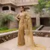Golden Mono Net Embroidery Work Saree | Sarees, Bollywood Sarees, Creative Sarees, Designer Sarees, Embroidered Sarees, Ethnic Saree, Modern Digital sarees, Party Wear Sarees