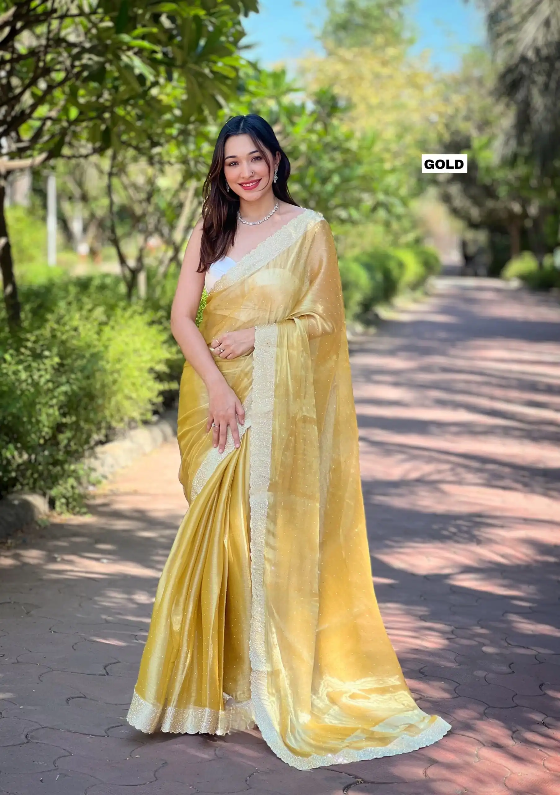 Golden Silk Diamond Sequins Saree | Sarees, Bollywood Sarees, Creative Sarees, Designer Sarees, Embroidered Sarees, Ethnic Saree, Modern Digital sarees, Party Wear Sarees