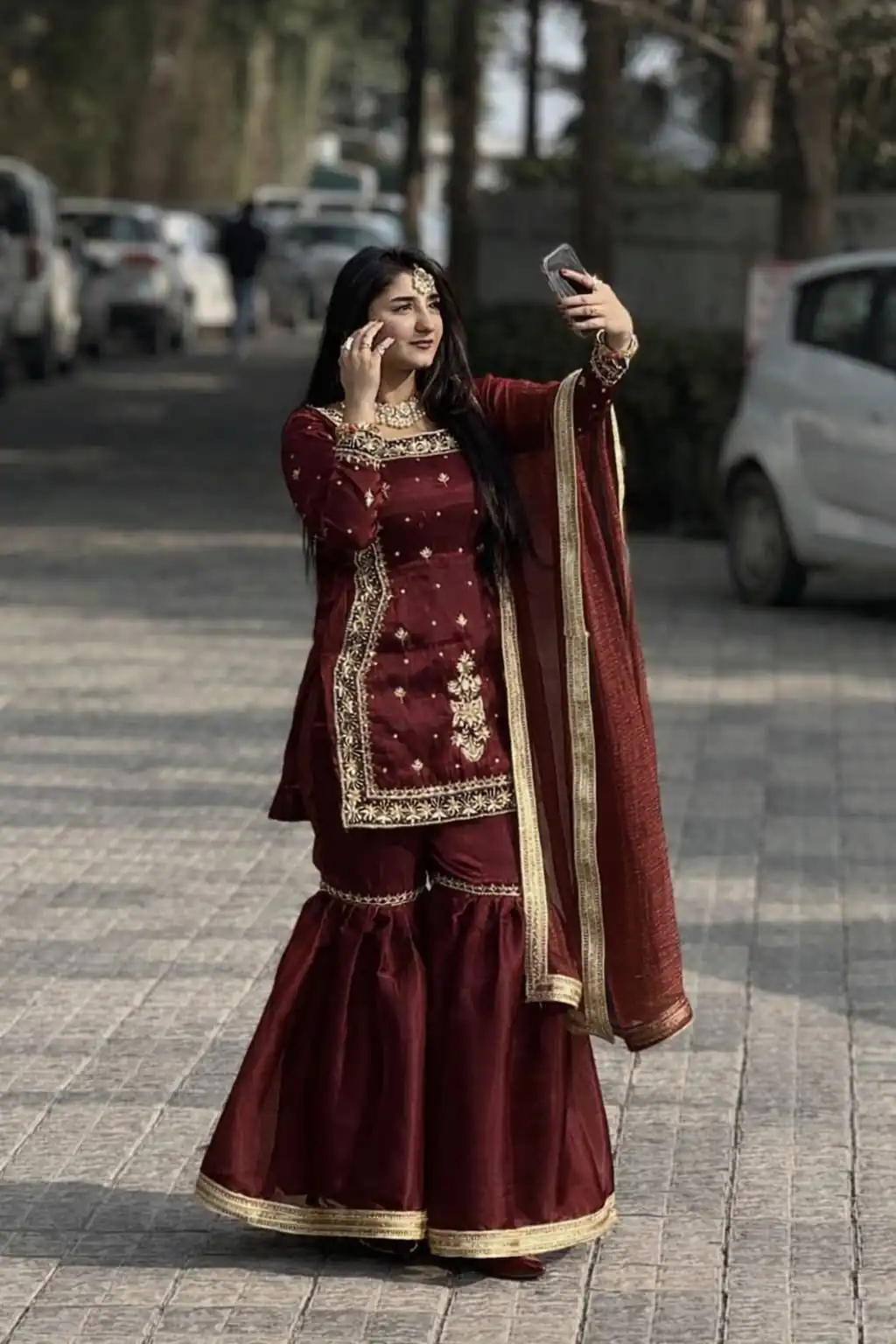 Graceful Maroon Zimmy Silk Embroider Work Salwar Suit | Jump Suits, Salwar suit, Casual Suits, Creative suits, Designer Suits, Palazzo Suits, Party Wear Suits, Patiala Suits, Straight Suits