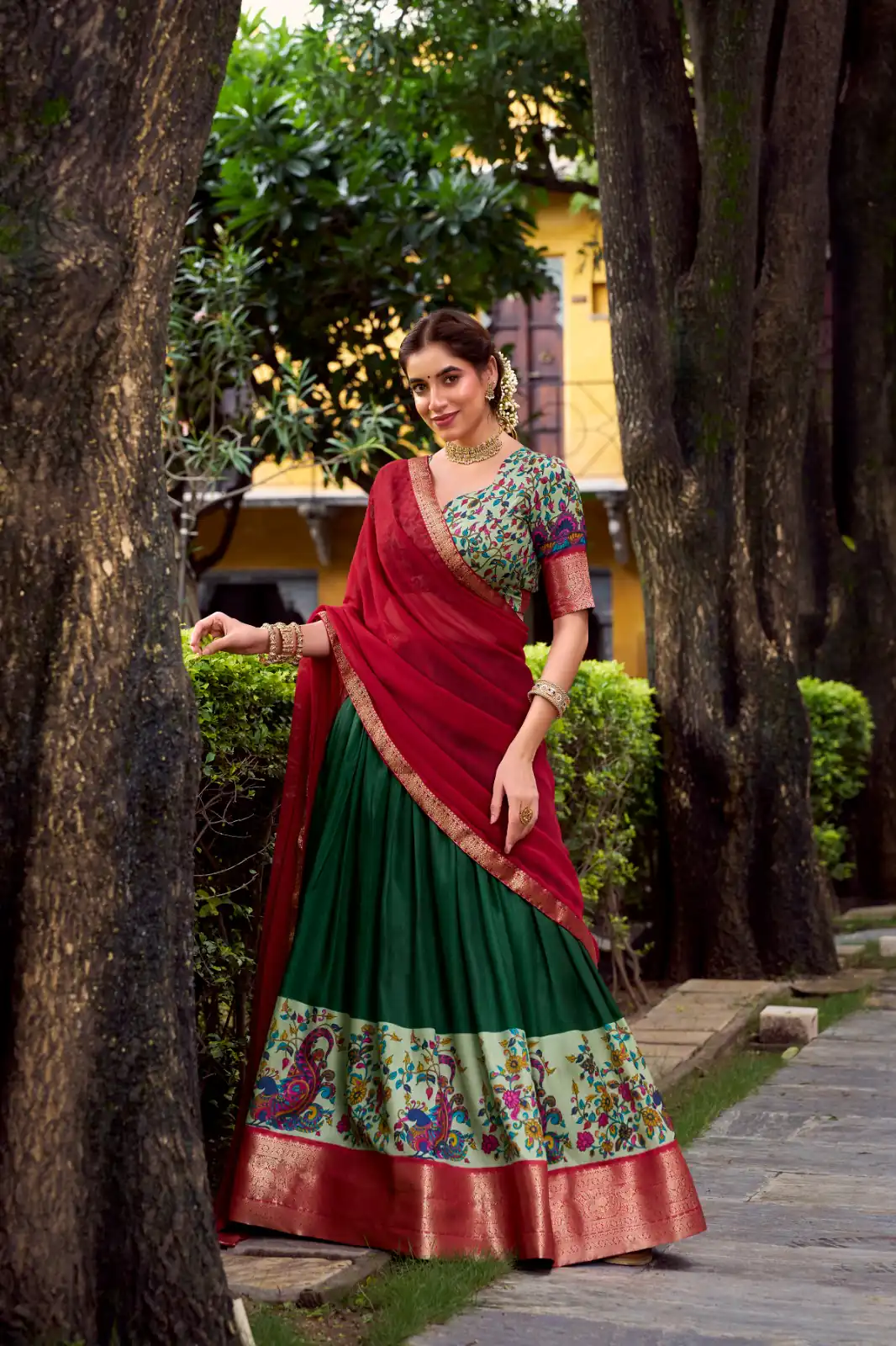 Green Aastha Silk Lace Zari Work Lehenga Choli | Lehenga, Bollywood Lehenga, Creative Lehenga, Designer Lehenga, Embroidered Lehenga, Party Wear Lehenga