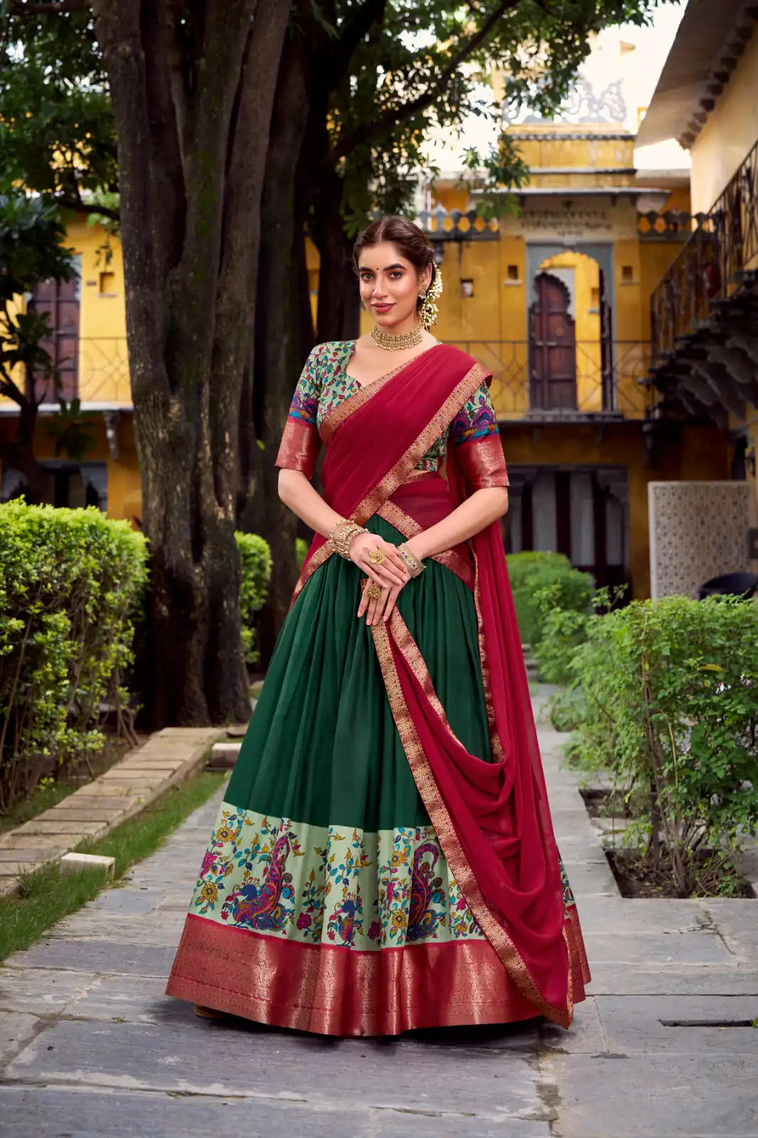 Green Aastha Silk Lace Zari Work Lehenga Choli | Lehenga, Bollywood Lehenga, Creative Lehenga, Designer Lehenga, Embroidered Lehenga, Party Wear Lehenga