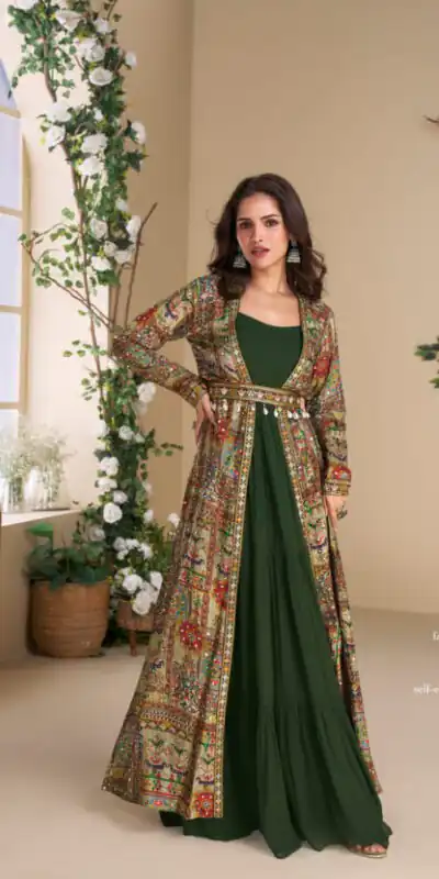 Green Blooming Georgette Mirror Work Embroider Kurti | Kurti, Bollywood Kurti, Creative Kurtis, Designer Kurti, Party Wear Kurti, Selfie Kurti
