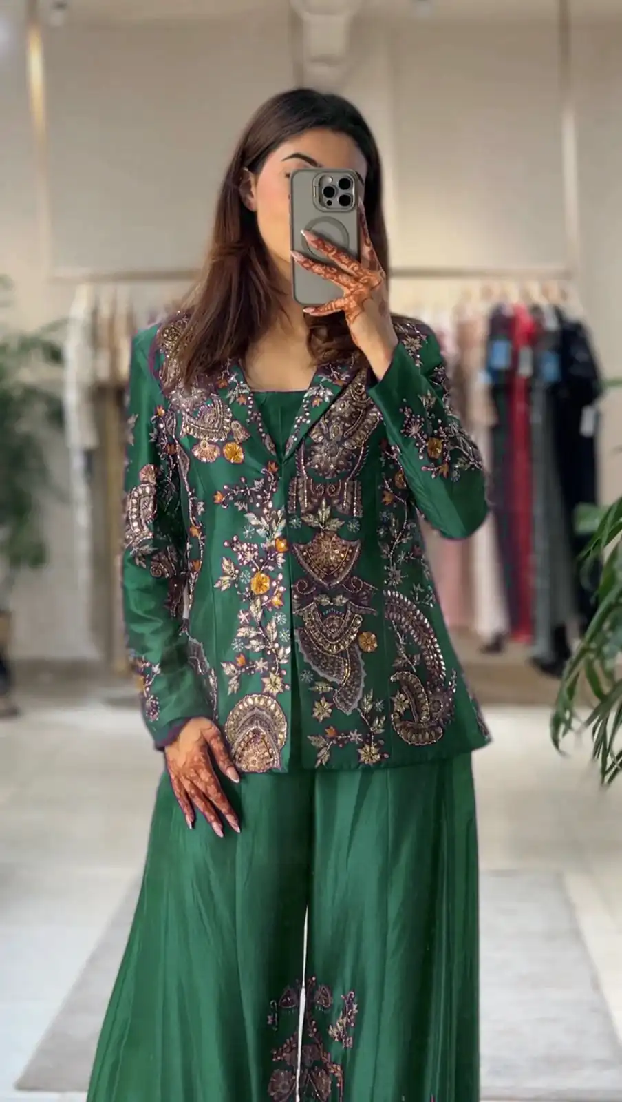 Green Chinon Sequence Work Salwar Suit | Jump Suits, Salwar suit, Casual Suits, Creative suits, Designer Suits, Palazzo Suits, Party Wear Suits, Patiala Suits, Straight Suits