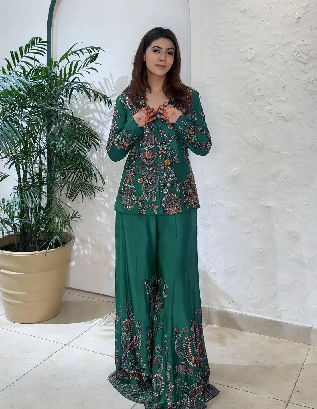 Green Chinon Sequence Work Salwar Suit | Jump Suits, Salwar suit, Casual Suits, Creative suits, Designer Suits, Palazzo Suits, Party Wear Suits, Patiala Suits, Straight Suits