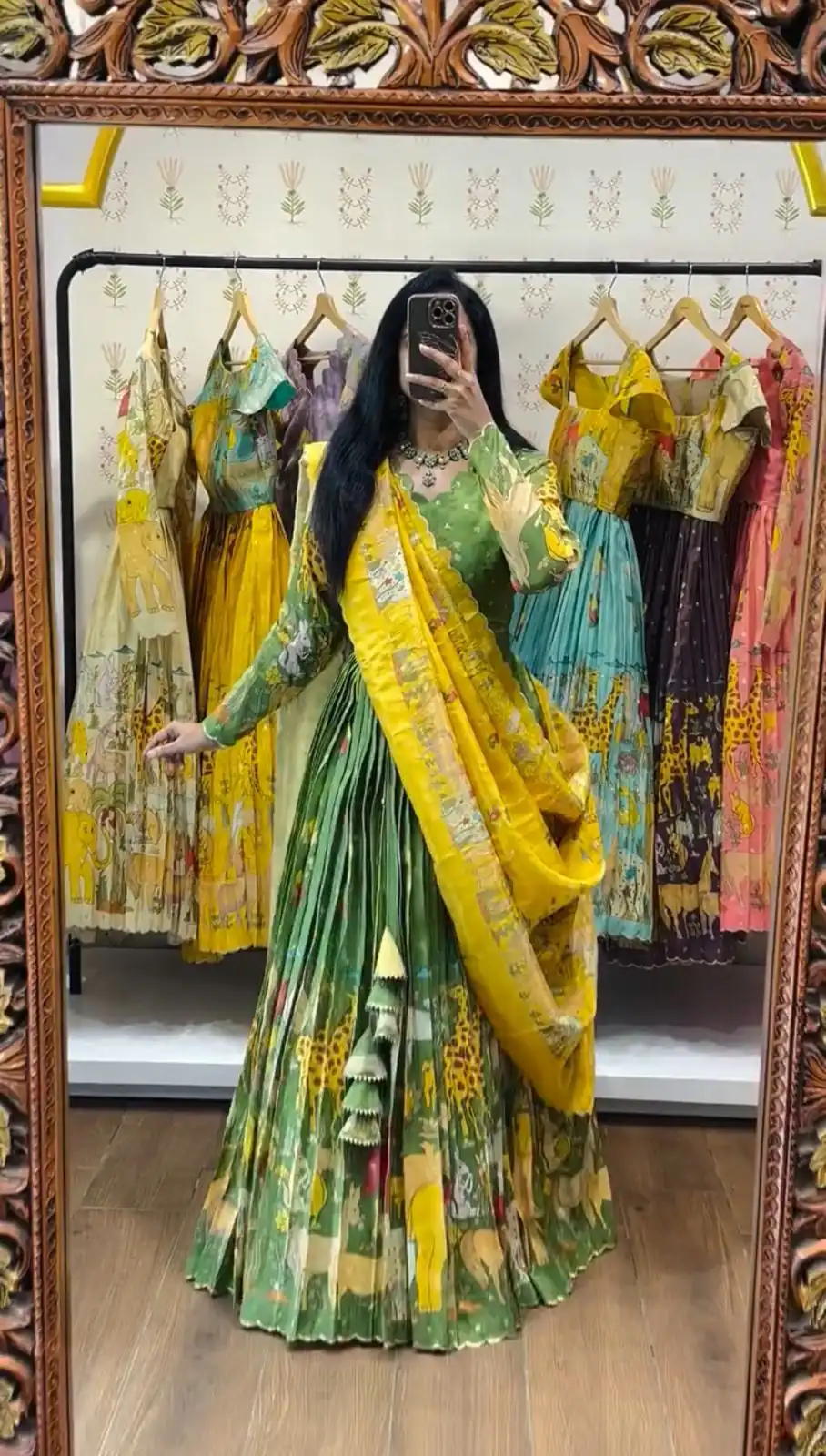 Green Cotton Kalamkari Print Lehenga Choli | Lehenga, Bollywood Lehenga, Creative Lehenga, Designer Lehenga, Embroidered Lehenga, Party Wear Lehenga