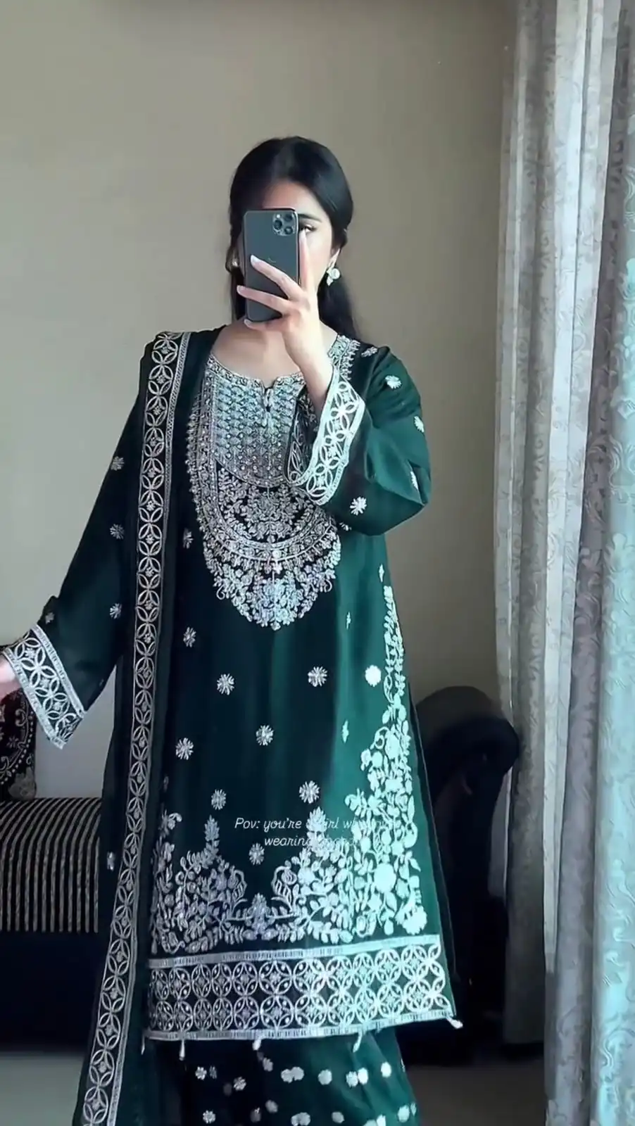 Green Faux Georgette Sequence Work Salwar Suit | Jump Suits, Salwar suit, Casual Suits, Creative suits, Designer Suits, Palazzo Suits, Party Wear Suits, Patiala Suits, Straight Suits
