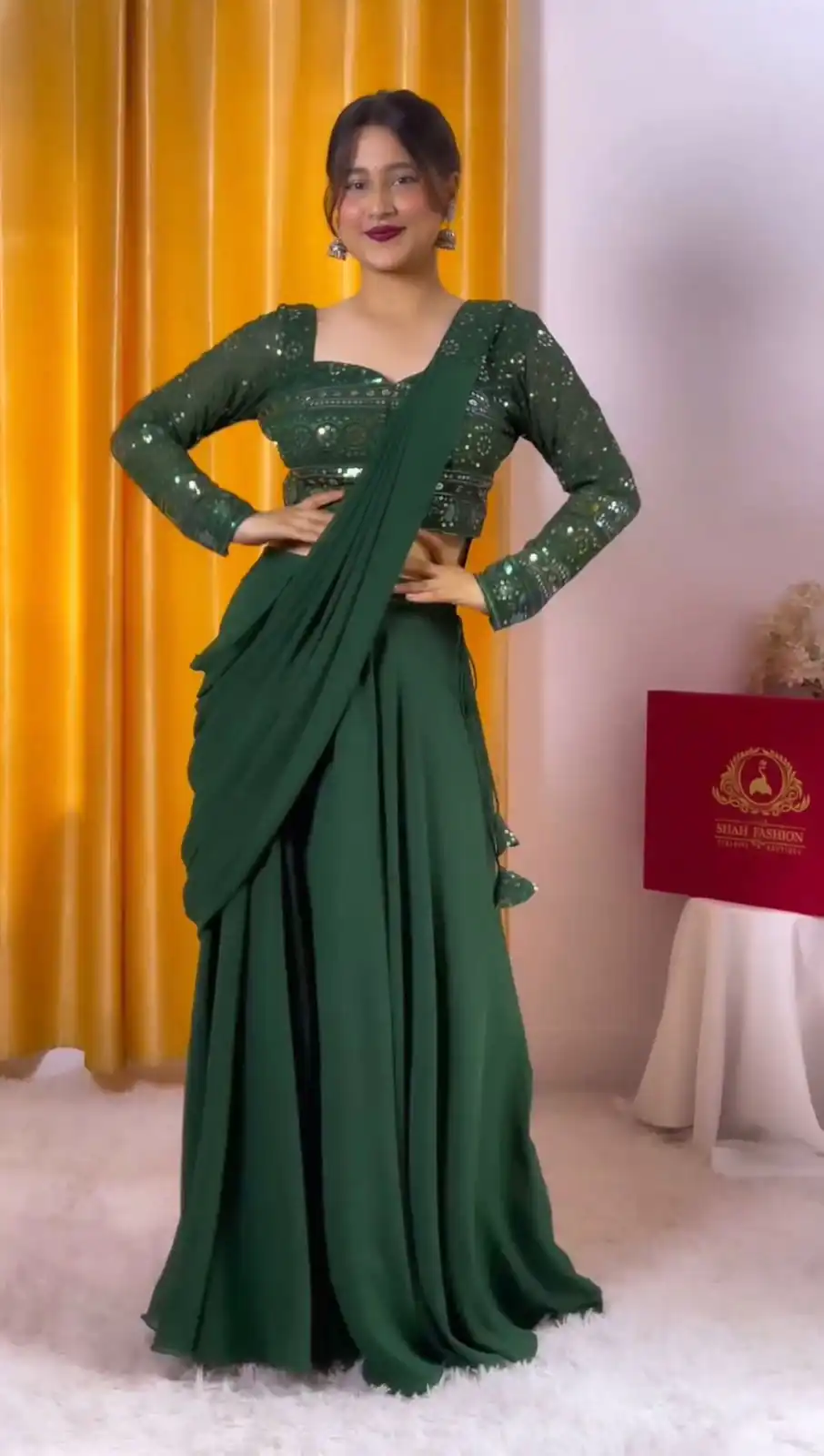 Green Faux Georgette With Sequins Work Salwar Suit | Jump Suits, Tops & Bottoms, Track Suits, Salwar suit, Casual Suits, Creative suits, Designer Suits, Palazzo Suits, Party Wear Suits, Patiala Suits, Straight Suits, Trendy Wear