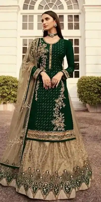 Green Georgette Embroidery Stone Work Lehenga Choli | Lehenga, Bollywood Lehenga, Creative Lehenga, Designer Lehenga, Embroidered Lehenga, Party Wear Lehenga